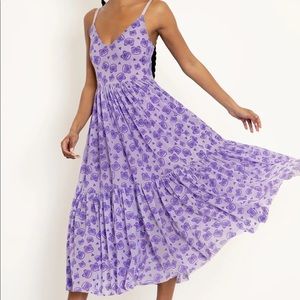 NWT Blackmilk Animal Crossing Timmy And Tommy Purple Sheer Midaxi Dress SMALL